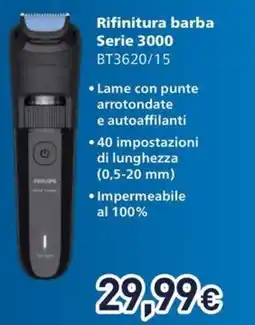 Unieuro PHILIPS Rifinitura barba Serie 3000 BT3620/15 offerta