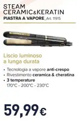 Unieuro Steam ceramic&keratin piastra a vapore_art. 11915 offerta