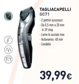 Unieuro Panasonic TAGLIACAPELLI GC71 offerta