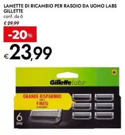 Bennet Lamette di ricambio per rasoio da uomo labs GILLETTE offerta