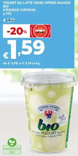 Bennet Yogurt da latte fieno intero bianco bio STERZING VIPITENO offerta