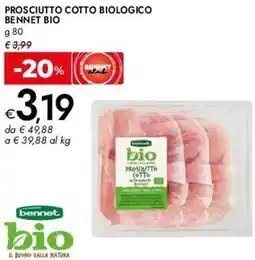 Bennet Prosciutto cotto biologico BENNET BIO offerta