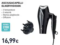 Unieuro Electroline ASCIUGACAPELLI ELNERYHD559K offerta