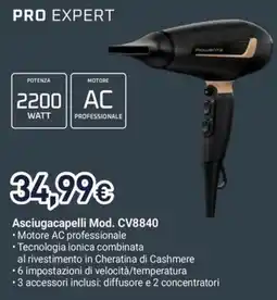 Unieuro Rowenta pro expert Asciugacapelli Mod. CV8840 offerta
