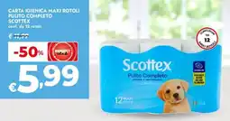 Bennet Carta igienica maxi rotoli pulito completo SCOTTEX offerta