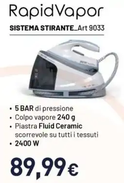 Unieuro Imetec rapid vapor sistema stirante_art 9033 offerta