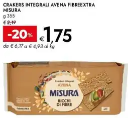 Bennet Crakers integrali avena fibreextra MISURA offerta