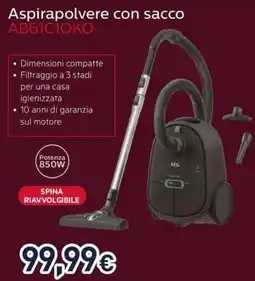 Unieuro AEG Aspirapolvere con sacco AB61C1OKO offerta