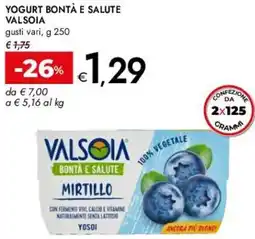 Bennet Yogurt bontà e salute VALSOIA offerta