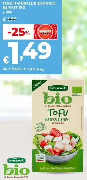 Bennet Tofu naturale biologico BENNET BIO offerta