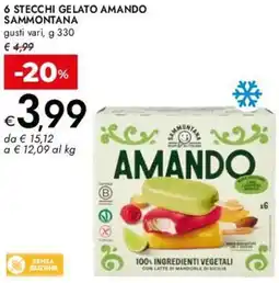 Bennet 6 stecchi gelato amando SAMMONTANA offerta