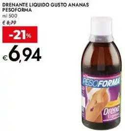 Bennet Drenante liquido gusto ananas PESOFORMA offerta