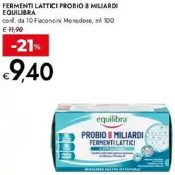 Bennet Fermenti lattici probio 8 miliardi EQUILIBRA offerta
