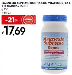 Bennet Magnesio supremo donna con vitamine d, b6 e b12 NATURAL POINT offerta