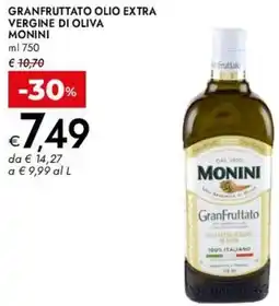 Bennet Granfruttato olio extra vergine di oliva MONINI offerta