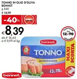 Bennet Tonno in olio d'oliva BENNET offerta