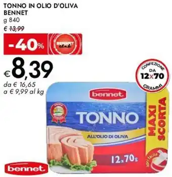 Bennet Tonno in olio d'oliva BENNET offerta