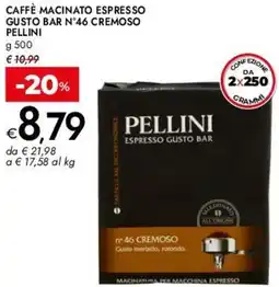 Bennet Caffè macinato espresso gusto bar n°46 cremoso PELLINI offerta