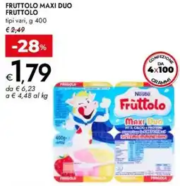 Bennet Fruttolo maxi duo fruttolo Nestlé offerta
