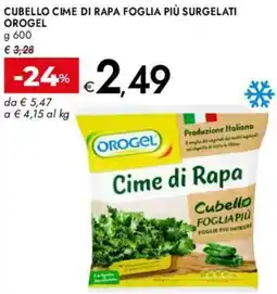 Bennet Cubello cime di rapa foglia più surgelati OROGEL offerta