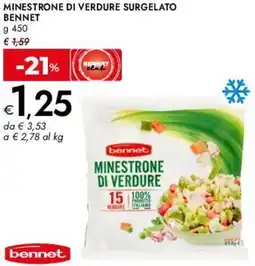Bennet Minestrone di verdure surgelato BENNET offerta