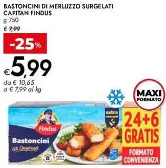Bennet Bastoncini di merluzzo surgelati capitan FINDUS offerta