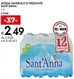 Bennet Acqua naturale o frizzante SANT'ANNA offerta