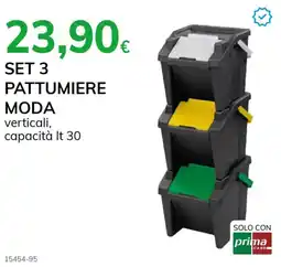 Basko Set 3 pattumiere moda verticali offerta