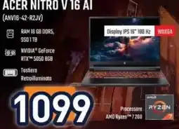 Unieuro ACER NITRO V 16 AI (ANV16-42-R2JV) offerta