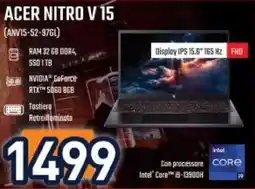 Unieuro ACER NITRO V 15 (ANVIS-52-97GL) offerta