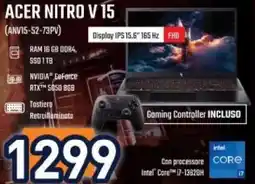 Unieuro ACER NITRO V 15 (ANVI5-52-73PV) offerta