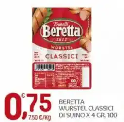 Crai Beretta wurstel classici di suino offerta