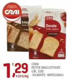 Crai Crai fette biscottate, dorate, integrali offerta