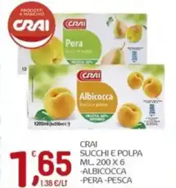 Crai Crai succhi e polpa, albicocca, pera, pesca offerta