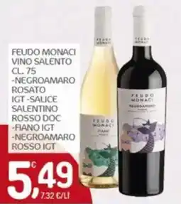 Crai Feudo monaci vino salento, negroamaro rosato offerta