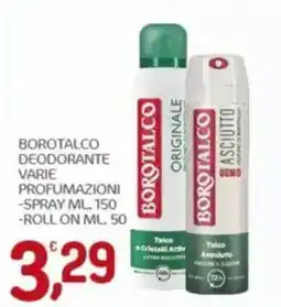 Crai Borotalco deodorante spray, roll on offerta