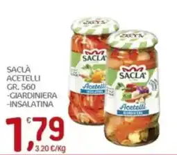 Crai Saclà acetelli, giardiniera, insalatina offerta