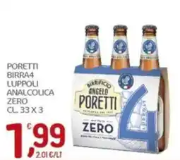 Crai Poretti birra 4 luppoli analcolica zero offerta