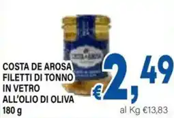 DEM Costa de arosa filetti di tonno in vetro all'olio di oliva offerta