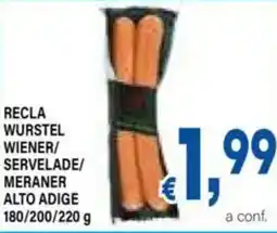DEM Recla wurstel wiener/ servelade/ meraner alto adige offerta