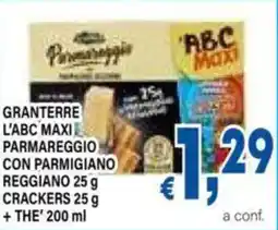 DEM Granterre l'abc maxi parmareggio con parmigiano reggiano, crackers + +the' offerta