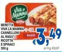 DEM Beretta viva la mamma ne cannelloni al ragu ricotta e spinaci offerta