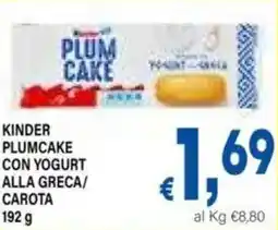 DEM Kinder plumcake con yogurt alla greca/ carota offerta