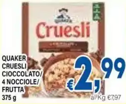 DEM Quaker cruesli cioccolato 4 nocciole/ frutta offerta