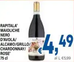 DEM Rapitala' maioliche nero d'avola/ alcamo/grillo/ chardonnay/ rose' offerta