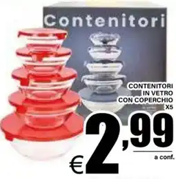 DEM Contenitori in vetro con coperchio x5 offerta