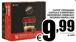 DEM Caffe' vergnano capsule compatibili nespresso cremoso/ intenso/napoli x50 offerta