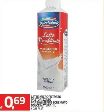 Latte Microfiltrato Pastorizzato Parzialmente Scremato Dolce Natura 1L