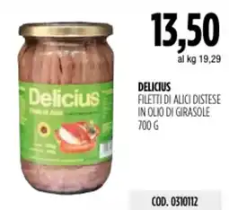 Carico Cash & Carry Delicius filetti di alici distese in olio di girasole offerta