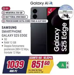 Trony SAMSUNG SMARTPHONE GALAXY S25 EDGE offerta